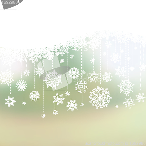 Image of Christmas background with snowflakes. EPS 8