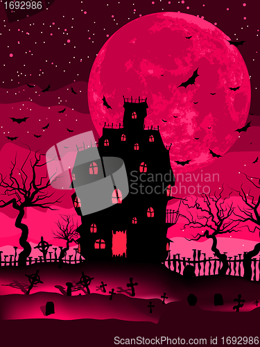 Image of Scary halloween vector with magical abbey. EPS 8