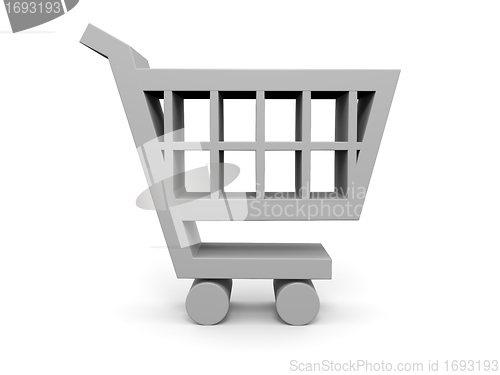 Image of Shopping trolley 3D illustration