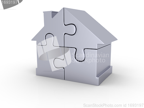 Image of Silver puzzle house