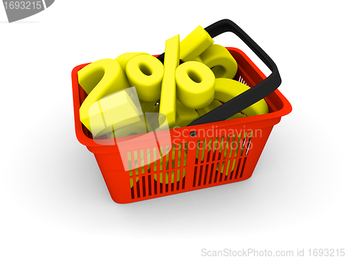 Image of Shopping basket full of discounts