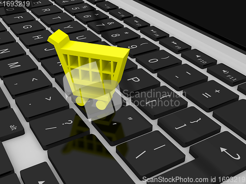 Image of Shopping trolley symbol on keyboard