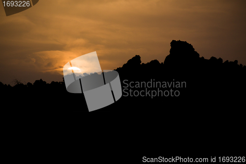 Image of Sunset over volcano