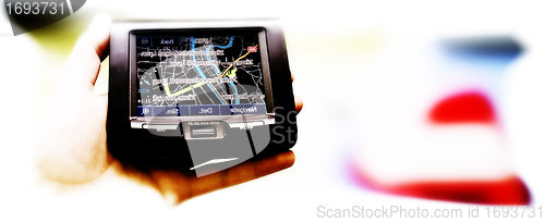 Image of Gps in a man hand.