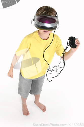 Image of Boy with a virtual reality game