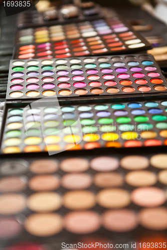 Image of make up palette colorfull closeup