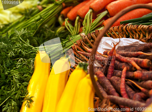 Image of fresh vegetables on a market place