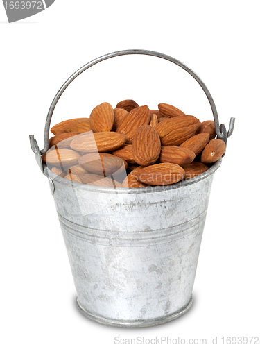 Image of Tin bucket with almonds