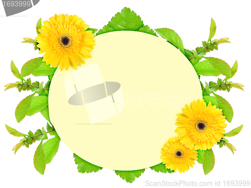 Image of Frame with yellow flowers