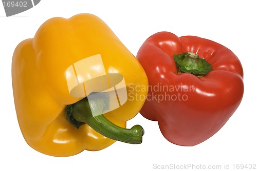 Image of Red and Yellow Pepper w/ Path