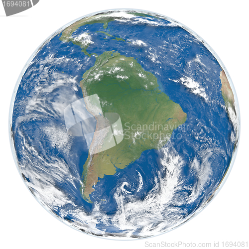 Image of Model of Earth facing South America