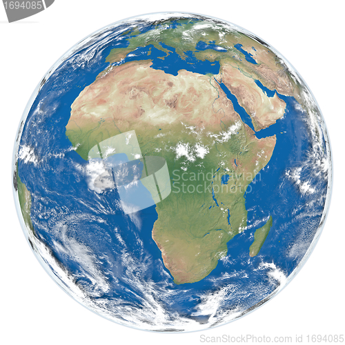 Image of Model of Earth facing Africa