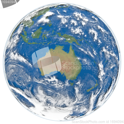 Image of Model of Earth facing Australia