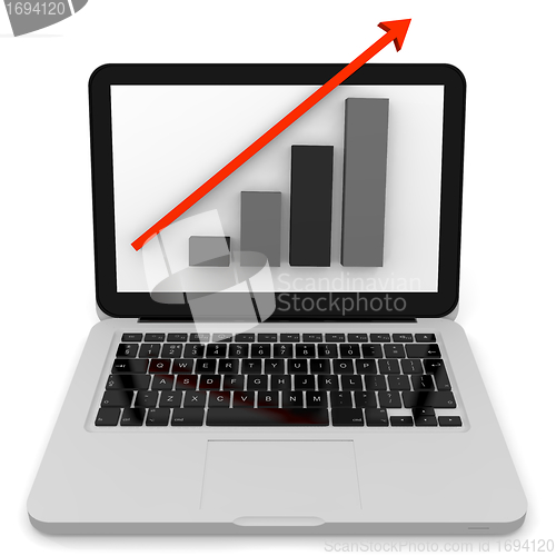 Image of Linear growth on a modern laptop from the front