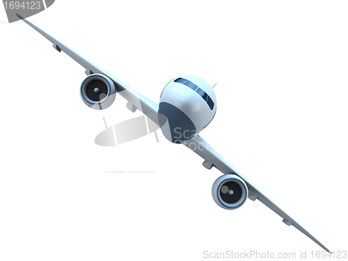 Image of Jet airplane front view