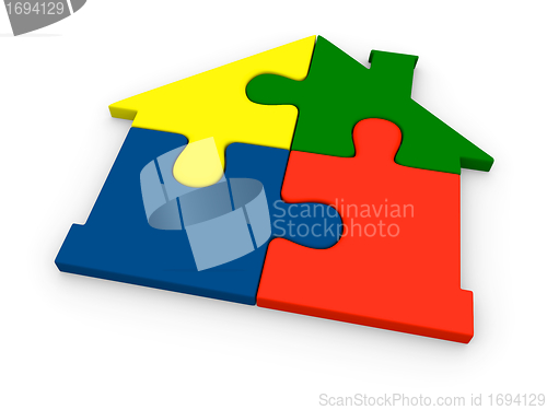 Image of House made of puzzle pieces