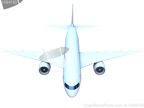 Image of Jet airplane front view