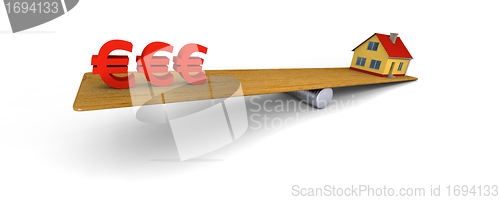Image of House with euros on a swing