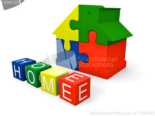 Image of Home made of jigsaw