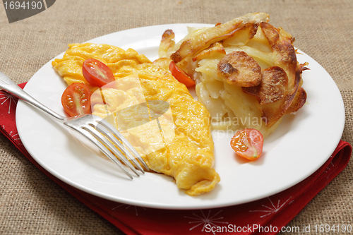 Image of French omelet and potatoes Anna