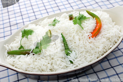 Image of Basmati rice with cilantro and chillis