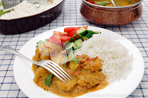 Image of South Indian chicken curry table