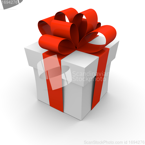 Image of Gift box with red ribbon