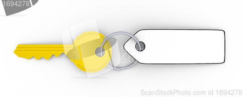 Image of Golden key with tag