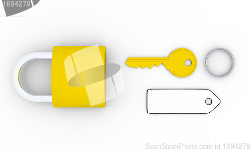 Image of Golden key and padlock