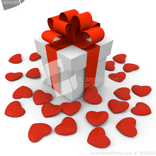 Image of Valentine's Day gift box with small hearts