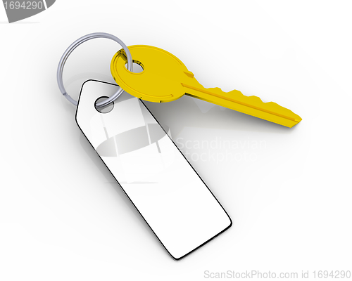 Image of Golden key with tag