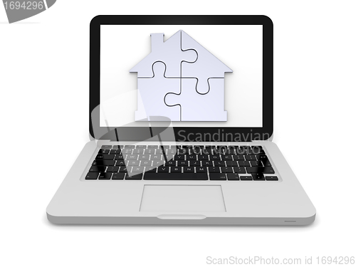 Image of Home jigsaw on laptop screen