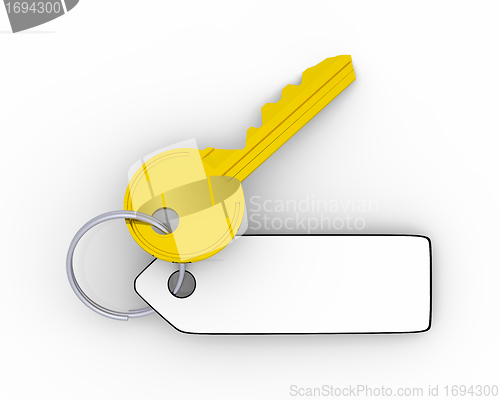 Image of Golden key with tag