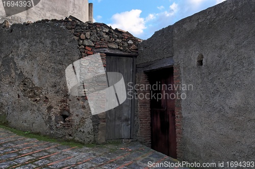 Image of Door of the old house in Savoca village, Sicily, Italy