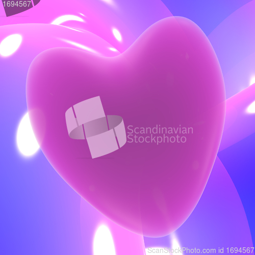 Image of Mauve Heart On A Glowing Background Showing Love Romance And Val