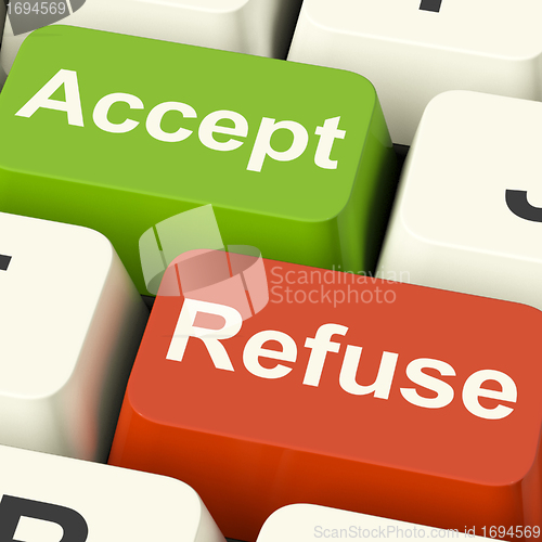 Image of Accept And Refuse Keys Showing Acceptance Or Denial