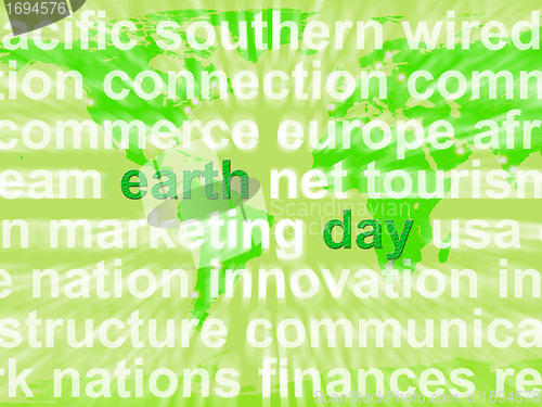 Image of Earth Day Words Showing Environmental Concern And Conservation