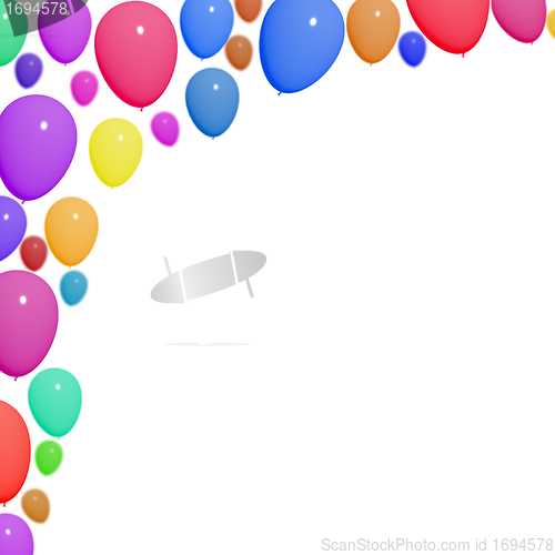 Image of Festive Colorful Balloons For Birthday Celebrations With Blank C