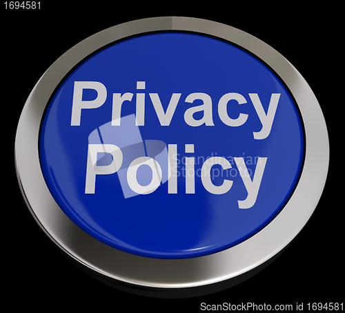 Image of Privacy Policy Button In Blue Shows The Company Data Protection 