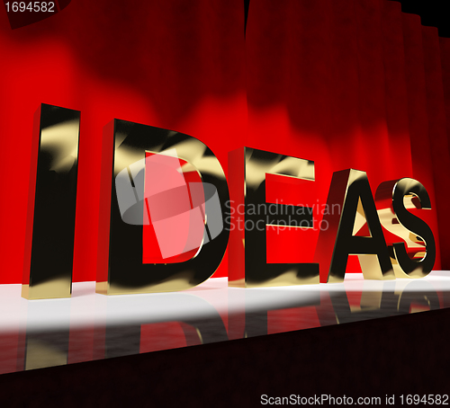 Image of Ideas Word On Stage Showing Concepts Creativity or Acting