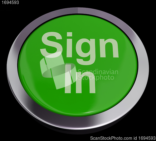 Image of Sign In Button Green Showing Website Login