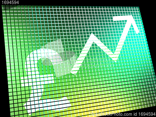 Image of Pound Sign And Up Arrow On Screen Showing Gbp Value Increasing