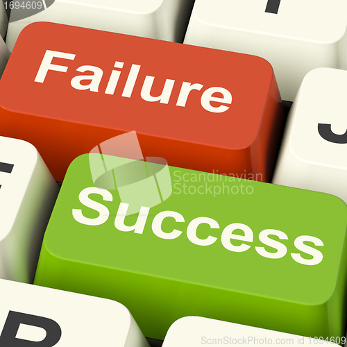 Image of Success And Failure Computer Keys Showing Succeeding Or Failing 