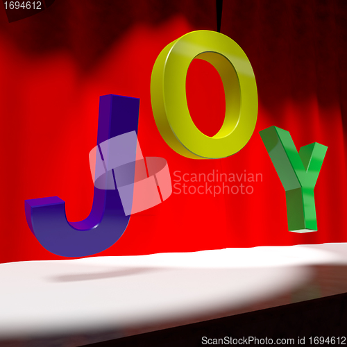 Image of Joy Word On Stage As Symbol for Fun And Enjoyment Acting