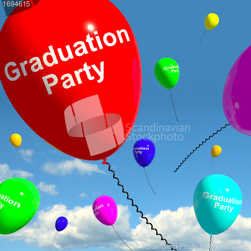 Image of Graduation Balloons Showing School College Or University Graduat