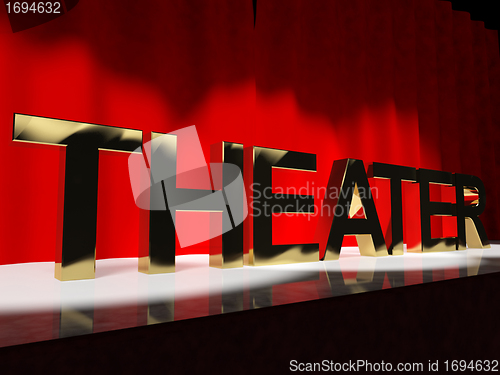 Image of Theater Word On Stage Representing Broadway The West End And Act