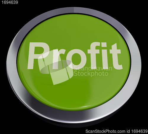 Image of Profit Computer Button In Green Showing Earnings And Investment