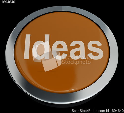 Image of Ideas Button Showing Improvement Concepts Or Creativity
