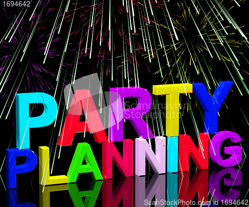 Image of Party Planning Words Showing Birthday Or Anniversary Celebration