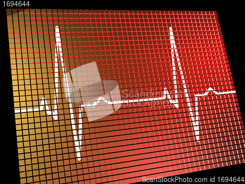 Image of Heart Rate Monitor Showing Cardiac And Coronary Health 